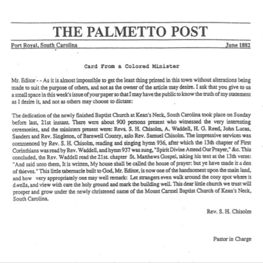 Palmetto Post Article